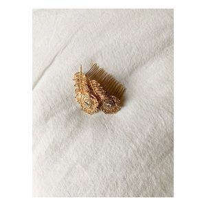 Peacock Feather Hair Comb